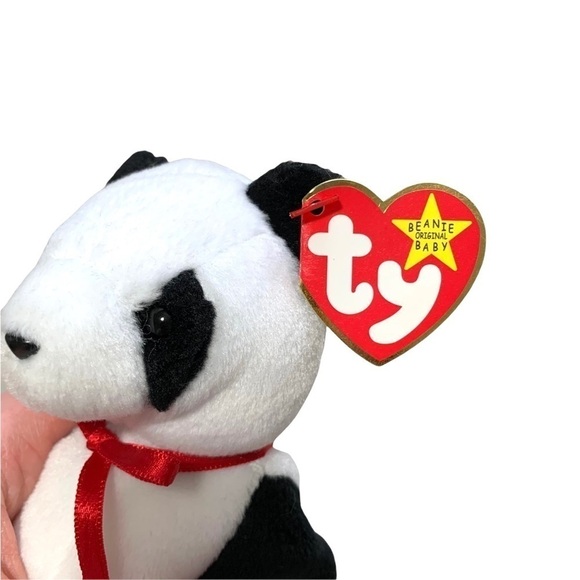 TY Beanie Baby 90’s Fortune Panda Plush Bear With Rare  Tag Errors Collector - Picture 4 of 16